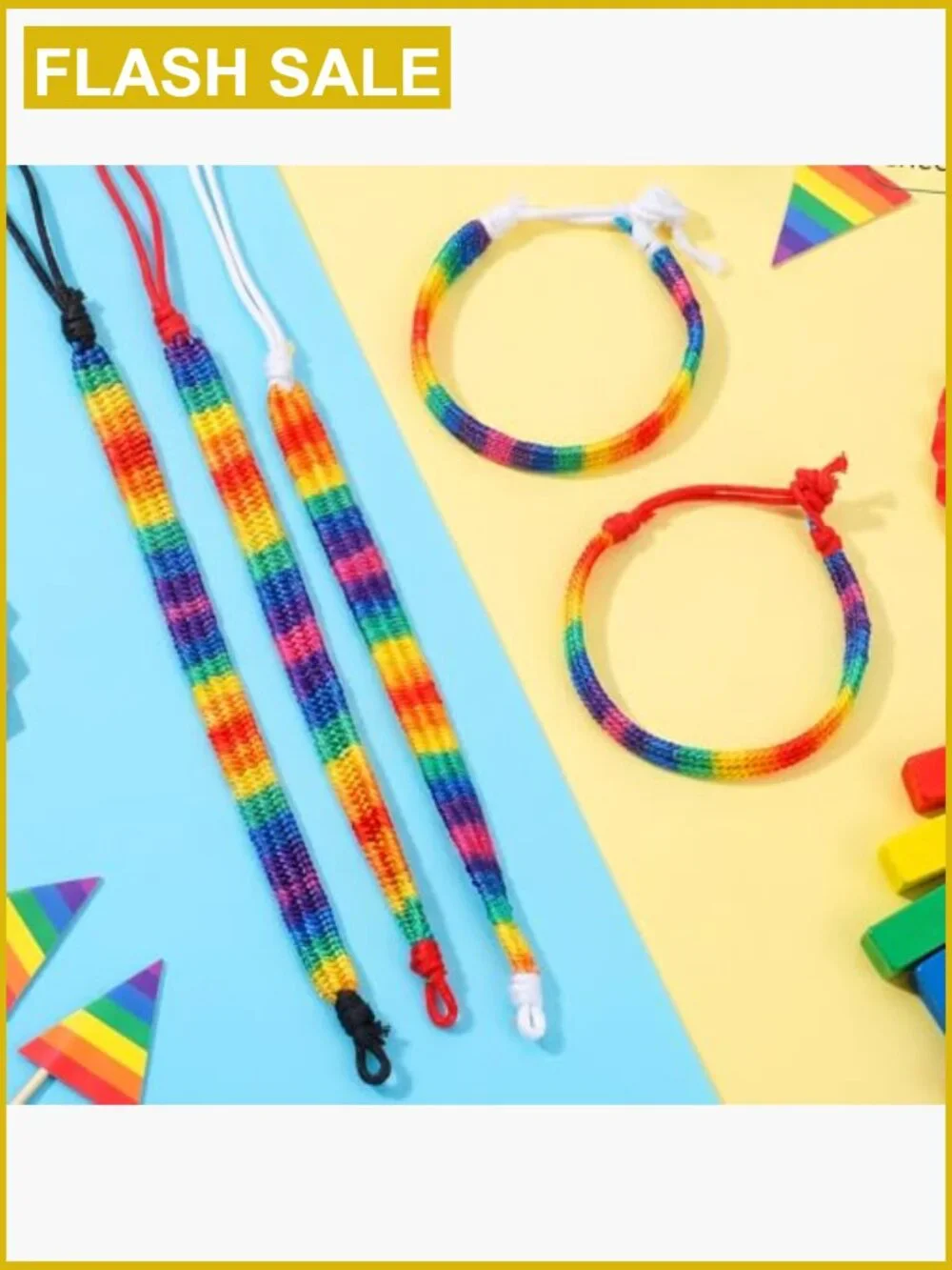 12-Pack Adjustable Woven Friendship Bracelets Pride Inclusion